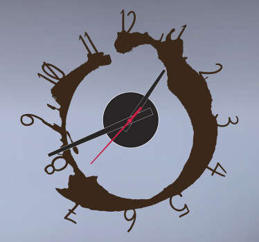 Kahve lekesi duvar saati sticker - TenStickers