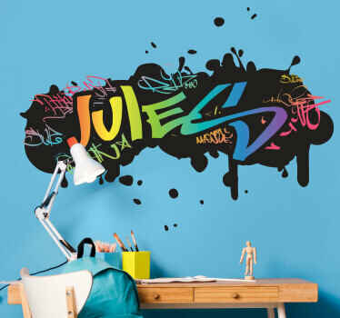 Sticker mural enfant graffiti prénom personnalisable - TenStickers