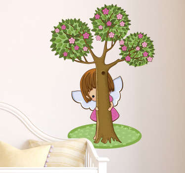 Kids Stickers Shy Little Angel - TenStickers