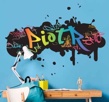 Naklejka na ścianę imię w formie graffiti - TenStickers