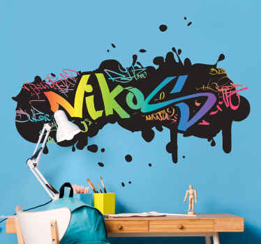 αυτοκόλλητο με δυνατότητα προσαρμογής ονόματος γκράφιτι - TenStickers