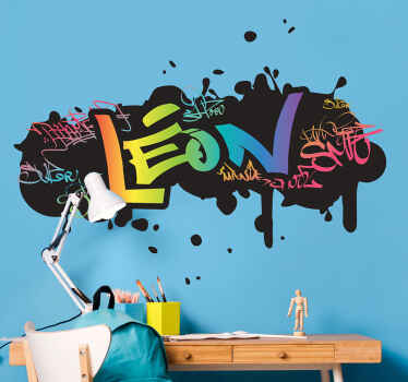 Sticker mural enfant graffiti prénom personnalisable - TenStickers