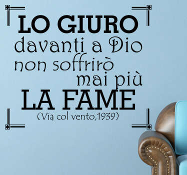 Sticker decorativo frase Via col Vento - TenStickers