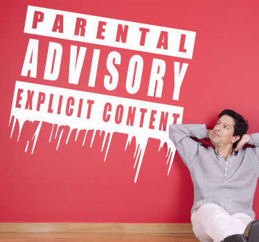 The parental advisory sticker illustrates the famous logo you see on music albums with explicit content. The vinyl sticker comes in up to 50 colours and is easy to apply.