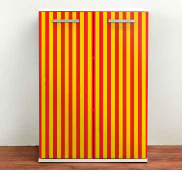 αυτοκόλλητο πορτοκαλί και κόκκινο οριζόντιο έπιπλο - TenStickers