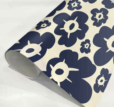 Sticker fleur coquelicot bleu foncé - TenStickers