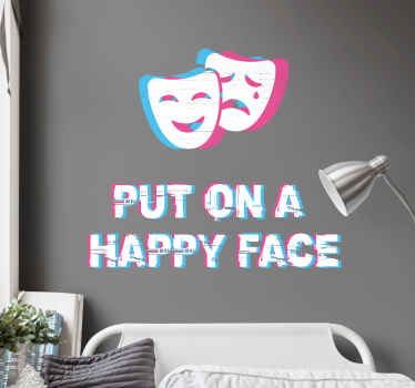Ta på et lykkelig ansikt originalt design film klistremerke - Tenstickers