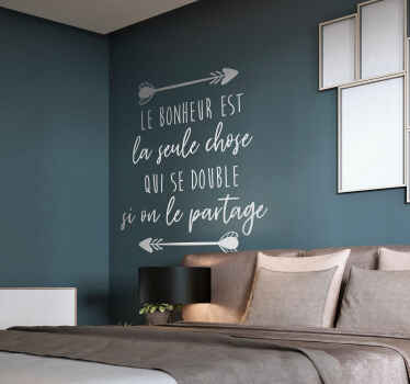 Sticker Chambre Citation de partage de bonheur - TenStickers