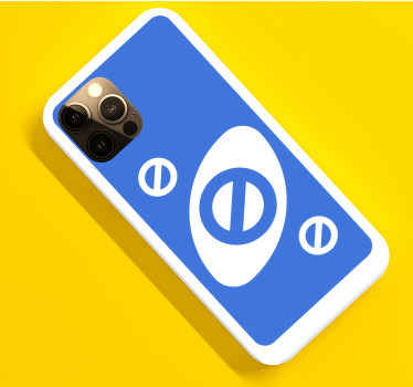 블루 컬러 아이폰 데칼이 있는 우노 카드 스톱 - TenStickers