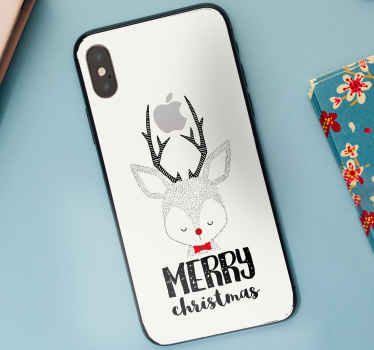 Christmas Reindeer Cheer iPhone sticker - TenStickers