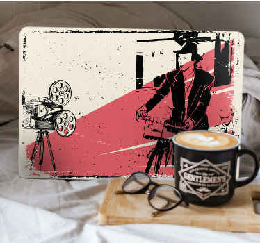 Cinematic bicycle scene laptop skin - TenStickers