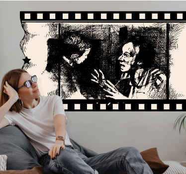 Silhueta vinil autocolante decorativo da parede do projeto do filme italiano para a decoração de parede e outra superfície plana. Os nossos produtos são capazes de aderir em todas as superfícies planas e lisas.