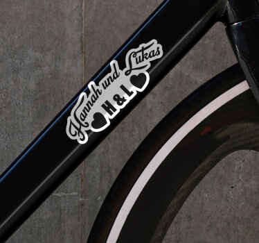 Namensaufkleber Fahrrad Paarnamen - TenStickers