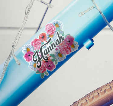 Flowers Bike name sticker - TenStickers