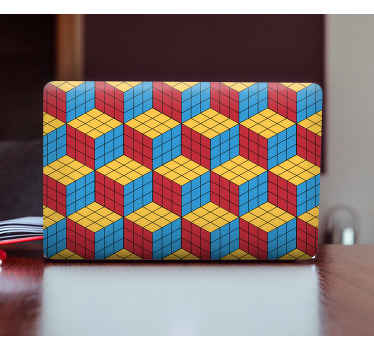 Vinilo para portátiles Patrón original del cubo de rubik - TenVinilo