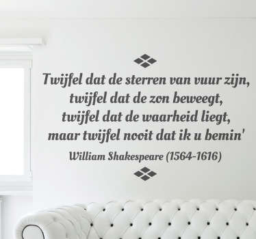 Sticker decoratie tekst Shakespeare Twijfel - TenStickers