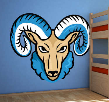 Mascota creada por tenvinilo.com como interpretación de la afición del C.E. Sabadell a los cuales se les llama laneros en homenaje a la industria téxtil muy importante en esta localidad barcelonesa. Decora el espacio que desees con esta pegatina si eres un aficionado arlequinado.