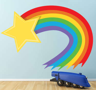 Shooting Rainbow Wall Decal - TenStickers