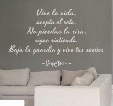 Vinilo decorativo texto carpe diem - TenVinilo