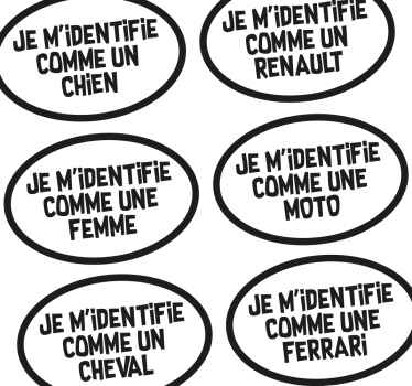 Sticker voiture je m'identifie comme - TenStickers