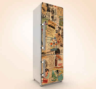 Kühlschrank Folie Vintage Zeitungsartikel - TenStickers