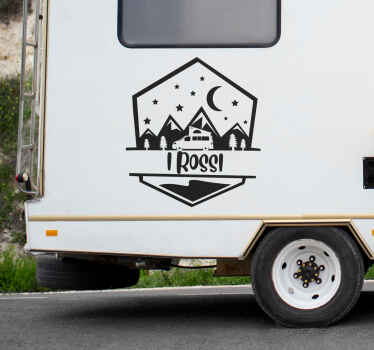 Adesivo camper personalizzato cognome familia - TenStickers