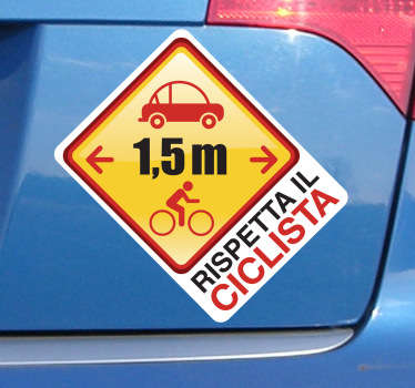 Sticker decorativo rispetto ciclista - TenStickers