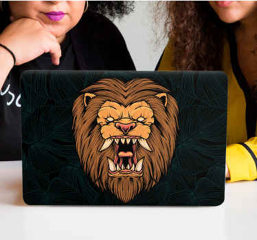 Král džungle na divokém notebooku kožený obtisk - TenStickers