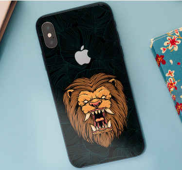 βασιλιάς της ζούγκλας στο άγριο αυτοκόλλητο iphone - TenStickers