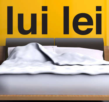 Sticker decorativo testiera Lui e Lei - TenStickers