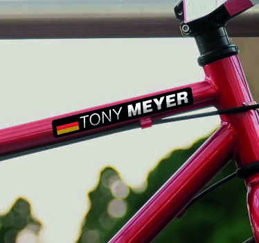 Fahrrad Aufkleber rennrad mit flagge und namen - TenStickers