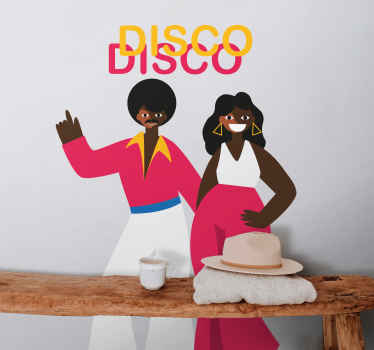 Adesivo murale duo di danza disco - TenStickers