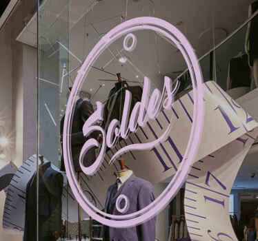 Sticker vitrine soldes rond - TenStickers