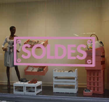 Sticker vitrine soldes avec cadre - TenStickers