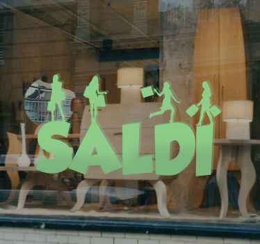Vetrofanie saldi silhouette ragazze - TenStickers