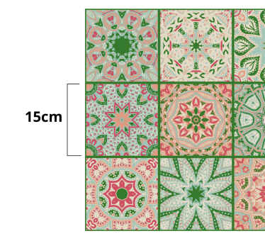 Modre in zelene tone ploščice pohištvo ploščice - TenStickers