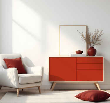 Sticker couleur uni rouge corail mat - TenStickers