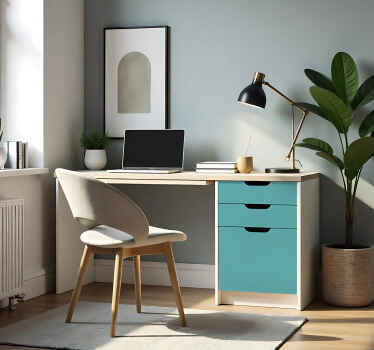 Mat mellem turkis monofarvet arkklistermærke - TenStickers