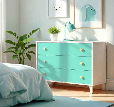 Mat lys turkis monofarvet arkklistermærke - TenStickers