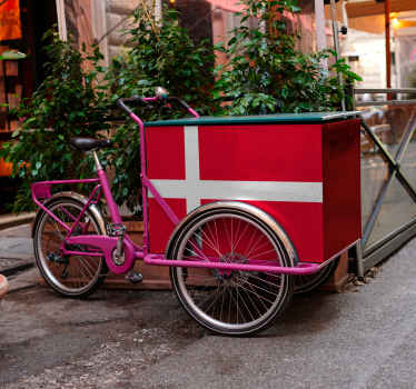 Dannebrog klistermærke til ladcykel - TenStickers