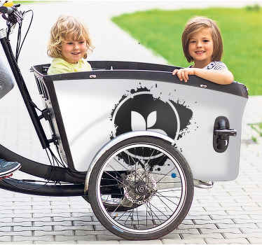 Adorável autocolante de logotipo personalizável para decoração de bicicleta de carga. Você pode ter a imagem ou foto de sua escolha com este produto.