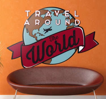 Sticker bureau travel around the world - TenStickers