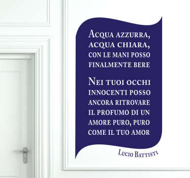 Adesivo muro canzone Lucio Battisti - TenStickers