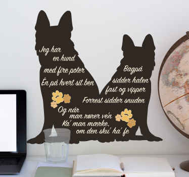 Jeg har en hund wallstickers citater - TenStickers