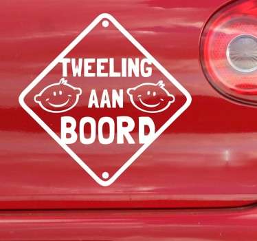 Sticker tweeling aan boord - TenStickers