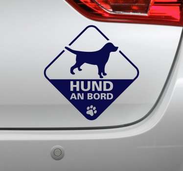 Aufkleber Auto Hund an Bord einfarbig - TenStickers