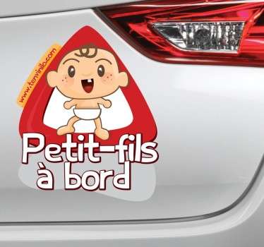Autocollant bébé à bord petit-fils - TenStickers