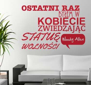 Naklejka cytat Woody Allen - TenStickers