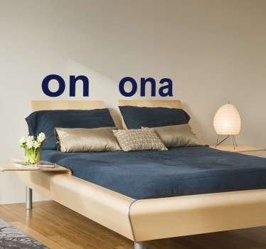 Naklejka dekoracyjna on u ona - TenStickers