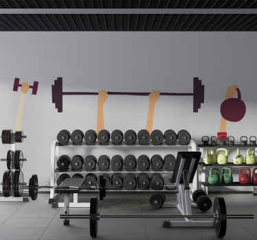 Autocolantes de outros desportos Ilustração de fitness de mãos le - TenStickers